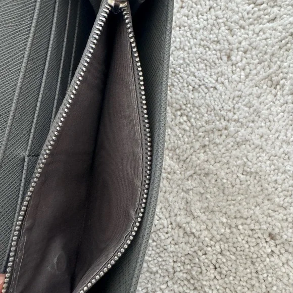 Prada Saffiano Leather Gray Wallet - Picture 9 of 16